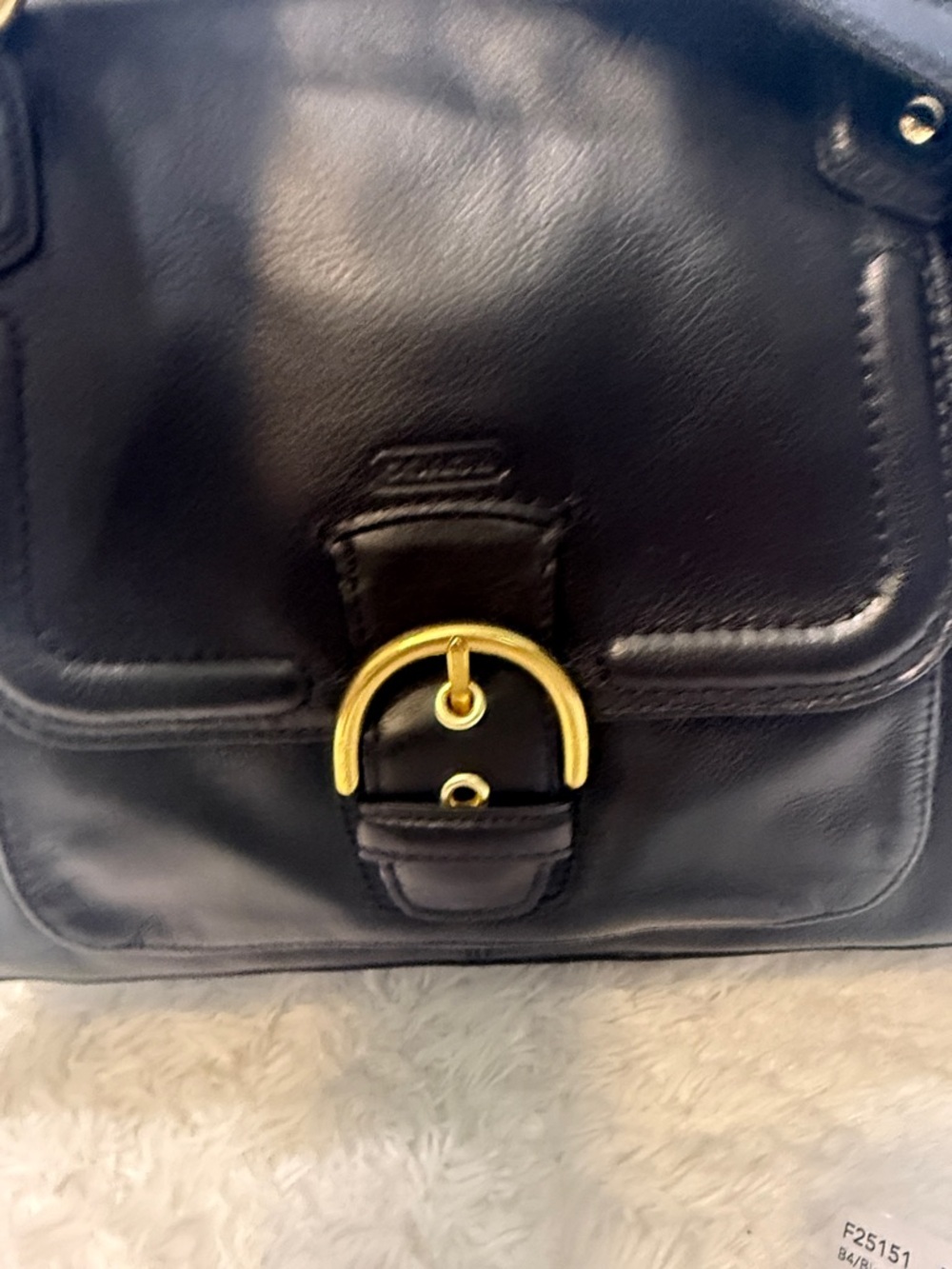 Coach Black Leather Campbell Satchel - Picture 3 of 16